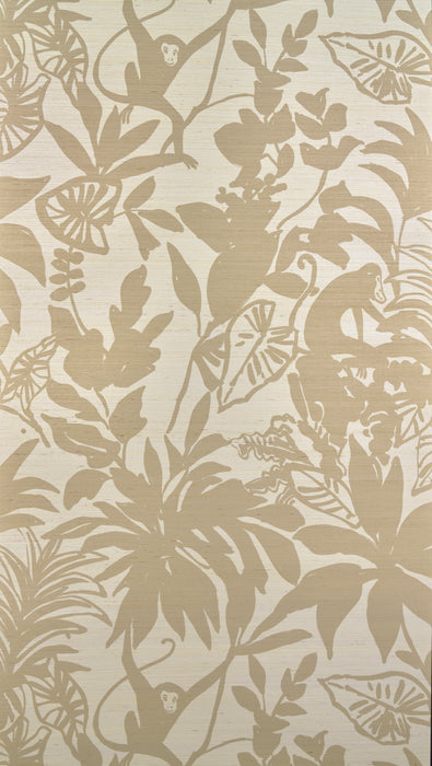 Pierre Frey Happy Monkey Argile Wallpaper Sample FP495004