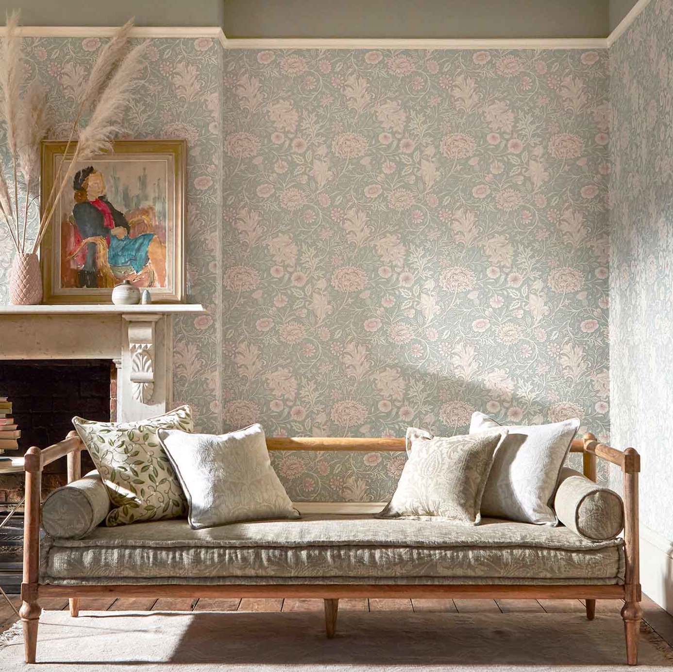 Morris & Co Double Bough Carmine Red 216683 Wallpaper DMSW216683