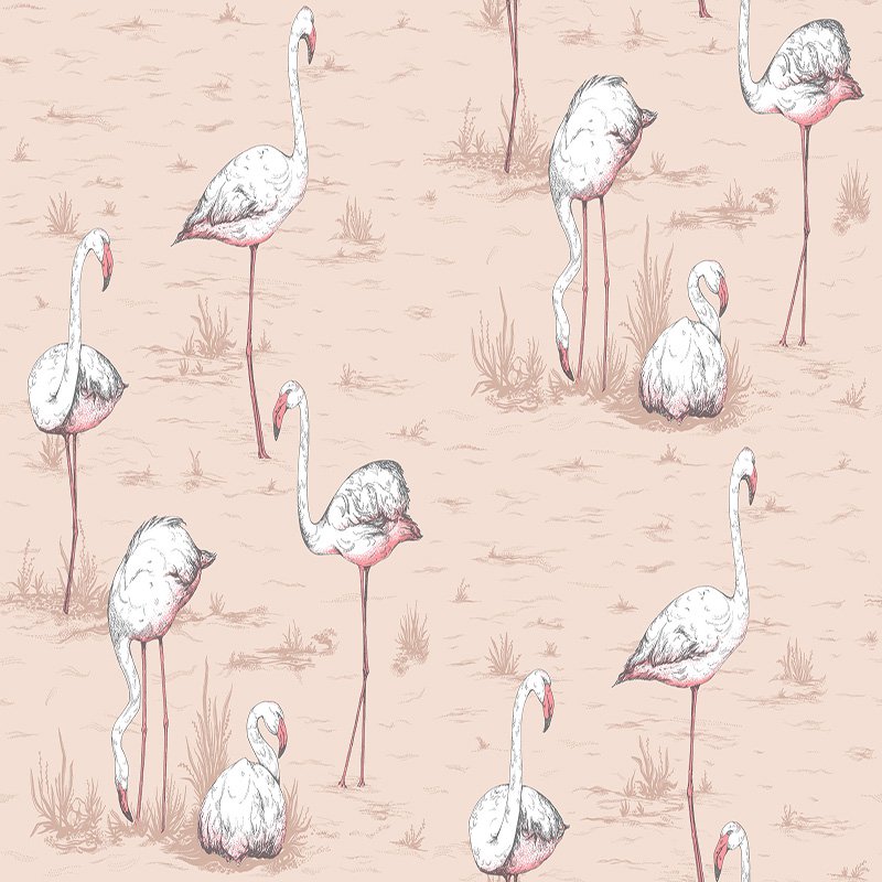 Cole & Son Flamingos Plaster Pink Wallpaper 112/11039.CS.0