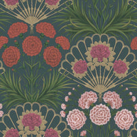 Cole & Son Flamenco Fan Magenta/Red/Metallic Glvr/Ink Wallpaper 117/14044.CS.0