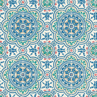 Cole & Son Piccadilly Denim & Rouge On Chalk Wallpaper 117/8024.CS.0