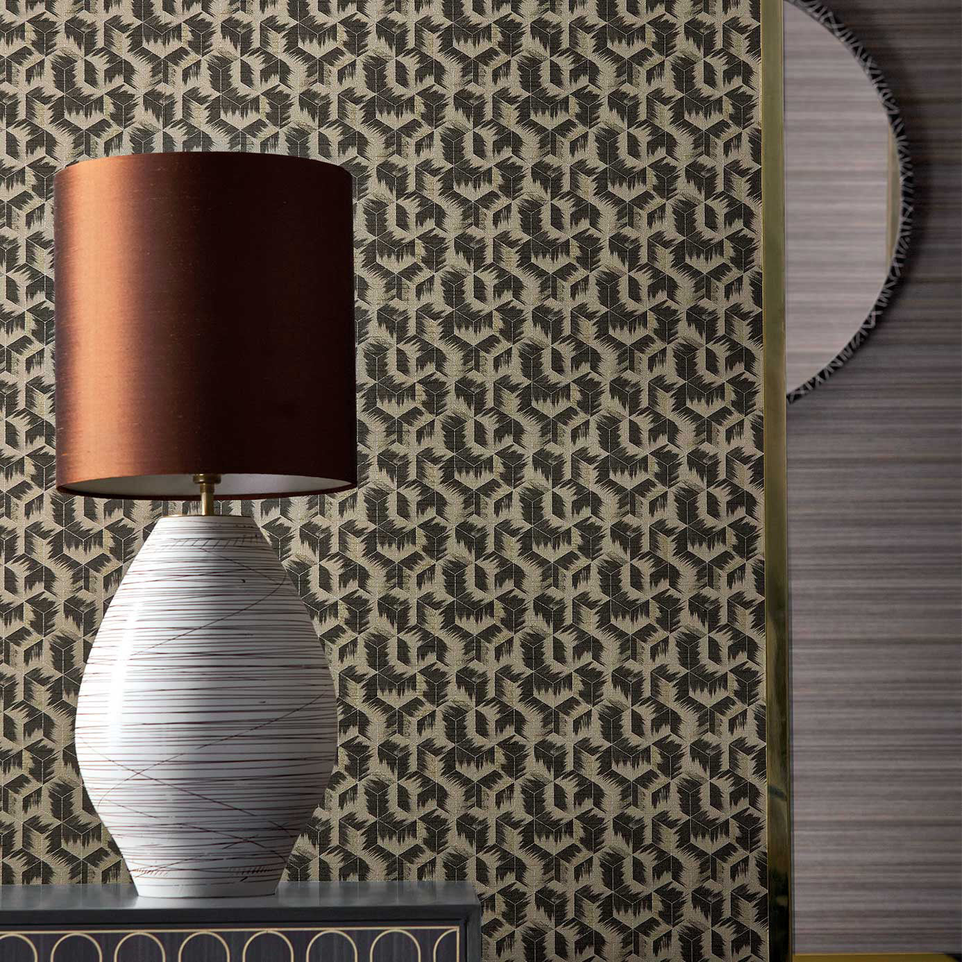 Zoffany Tumbling Blocks Empire Grey 312891 Wallpaper ZRHW312891