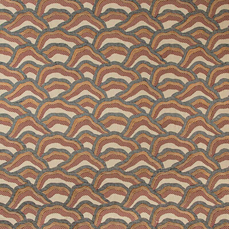 Brunschwig & Fils Les Rizieres Emb Rust/Grey Fabric 8017127.2411.0