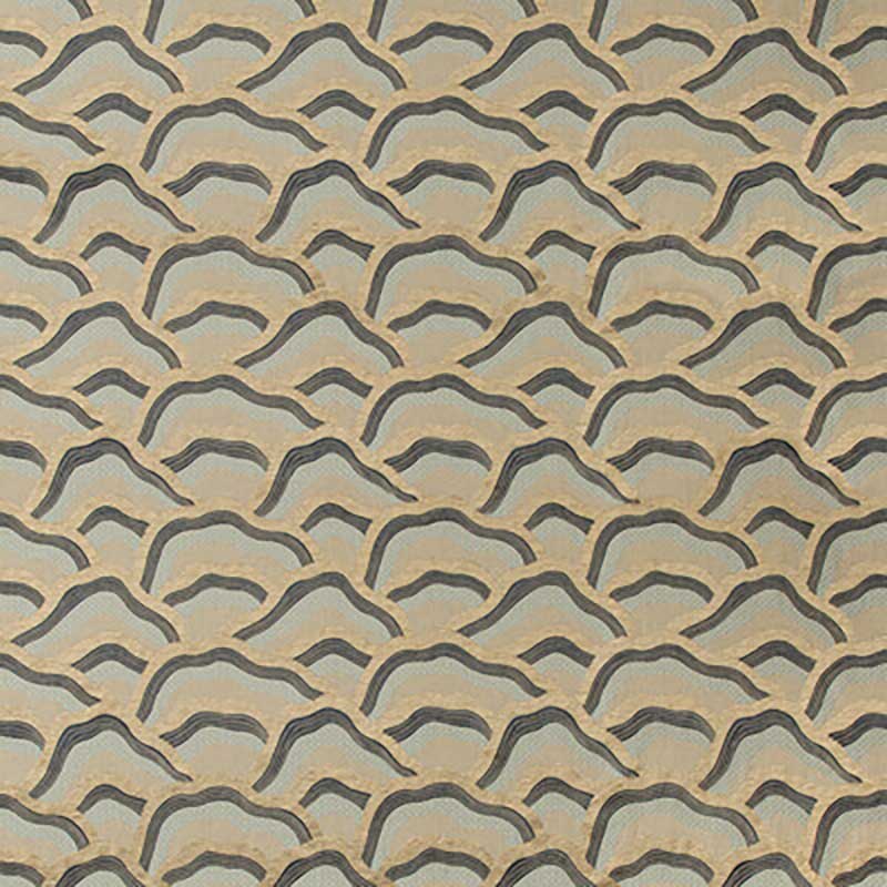 Brunschwig & Fils Les Rizieres Emb Blue/Aqua Fabric 8017127.513.0