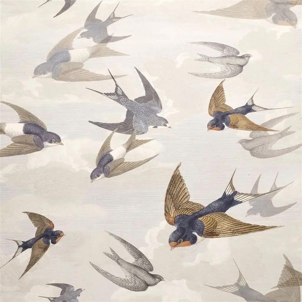 John Derian Chimney Swallows 4 Wallpaper PJD6003-04