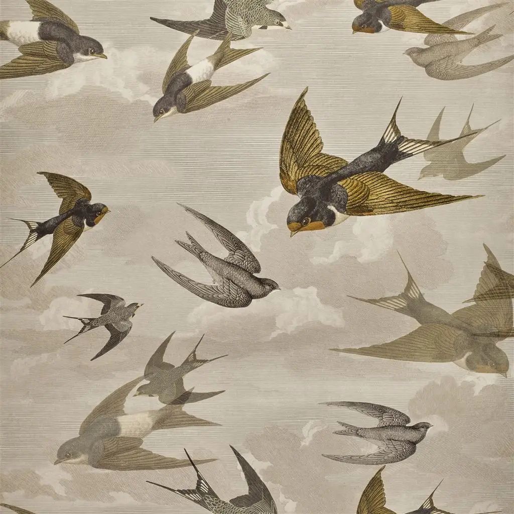 John Derian Chimney Swallows 3 Wallpaper PJD6003-03