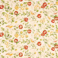 Sanderson Pear & Pomegranate Lemon/ Vermillion PE205 Fabric DAPGPE205