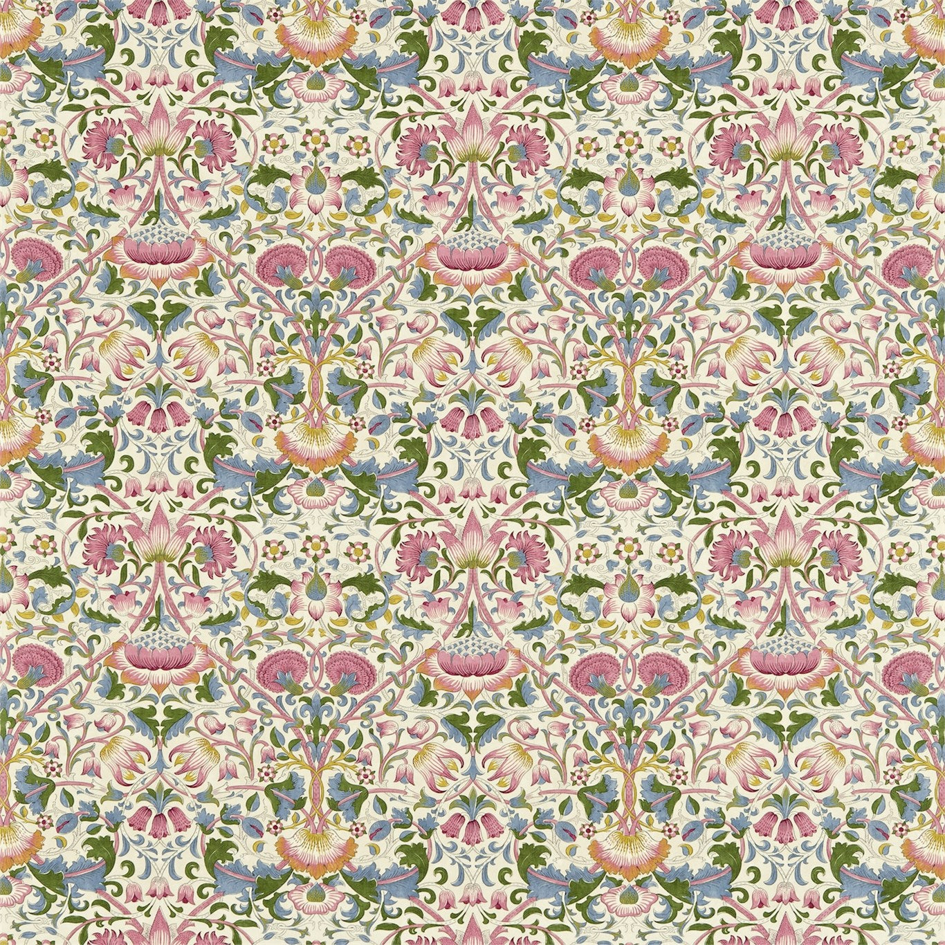 Morris & Co Lodden Blush/Woad 222525 Fabric DARP222525