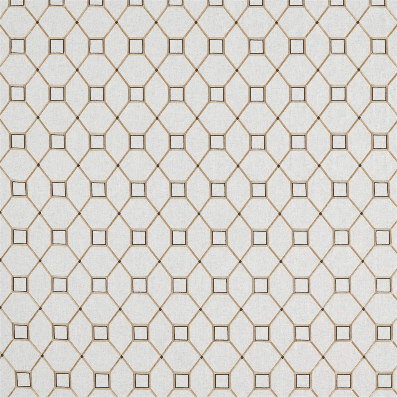 Sanderson Baroque Trellis Charcoal/Gold 236357 Fabric DART236357