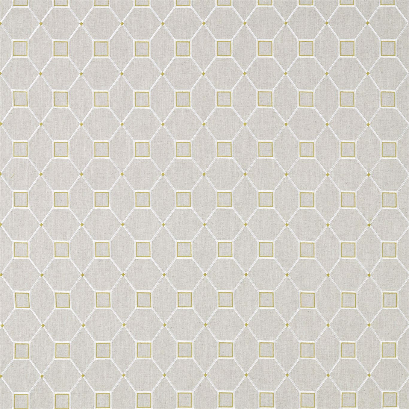 Sanderson Baroque Trellis Daffodil/Linen 236359 Fabric DART236359