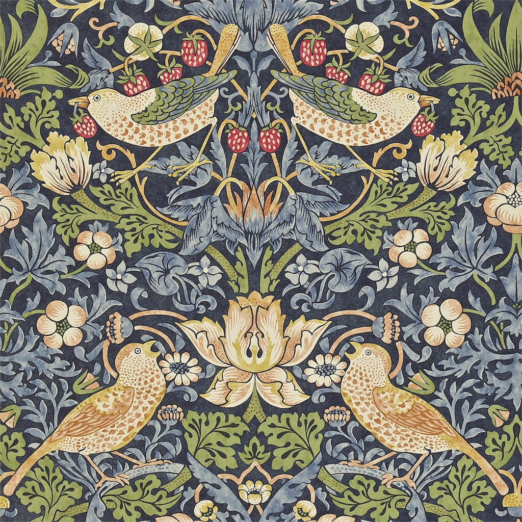 Бумажные обои Morris & Co, Strawberry Thief by Morris & Co