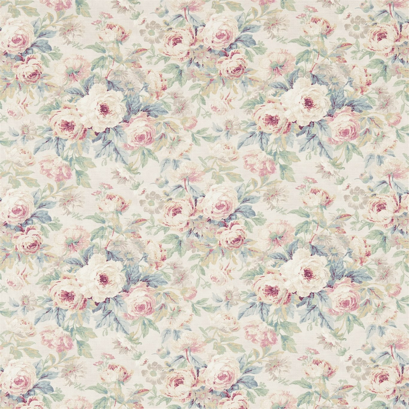 Sanderson Amelia Rose Wedgwood/Rose 223977 Fabric DFAB223977