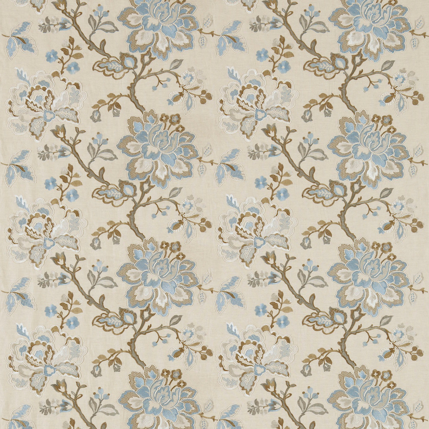 Sanderson Angelique Wedgwood/Sable 233996 Fabric DFAB233996