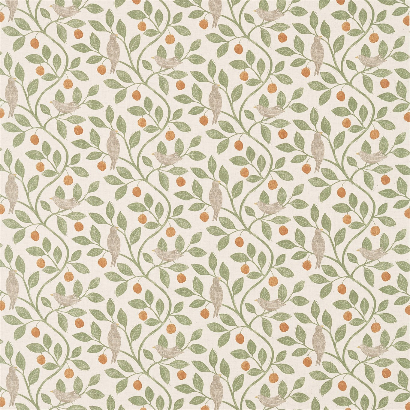 Sanderson Damson Tree Brick/Fennel 226362 Fabric DHPO226362