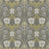 Morris & Co Honeysuckle & Tulip Charcoal/Gold 214701 Wallpaper DM3W214701