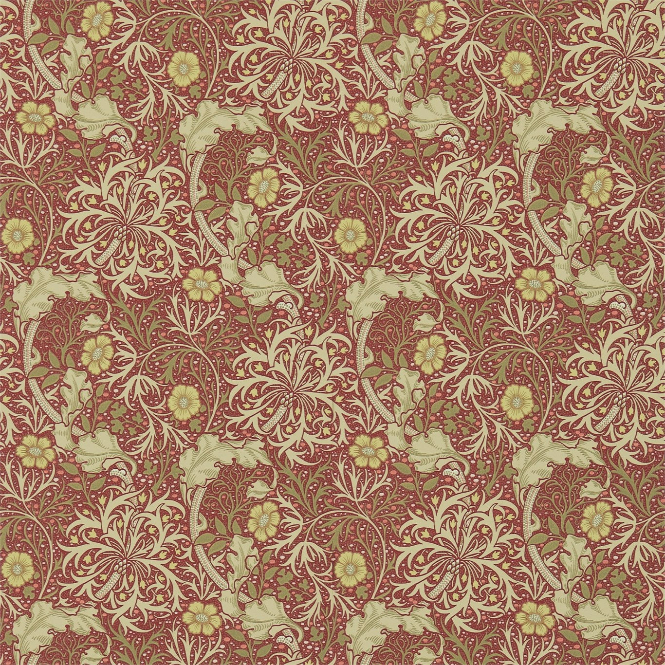 Morris & Co Morris Seaweed Red/Gold 214712 Wallpaper DM3W214712