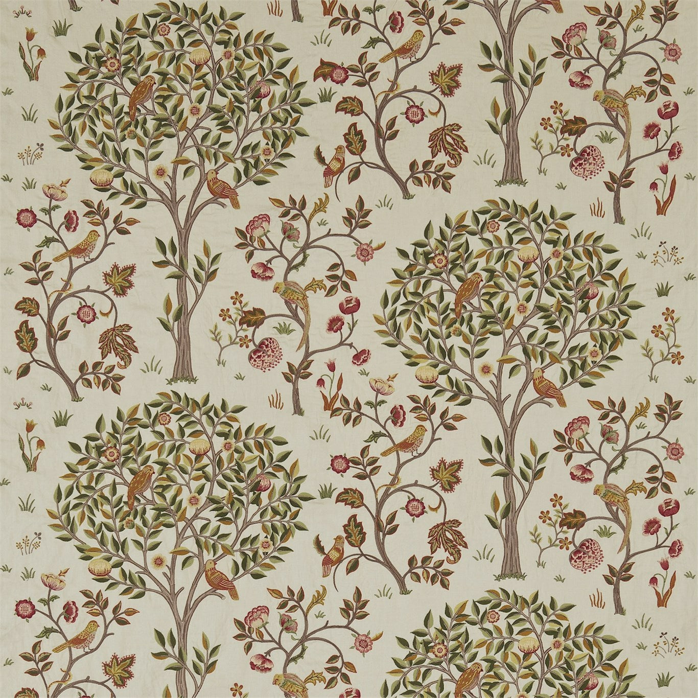 Morris & Co Kelmscott Tree Russet/Artichoke 230342 Fabric DM6E230342