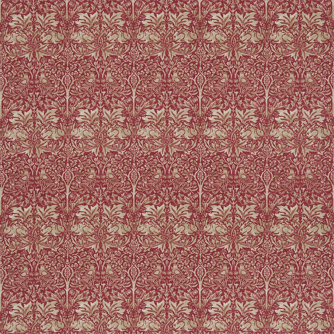 Morris & Co Brer Rabbit Red/Hemp BR201 Fabric DMORBR201