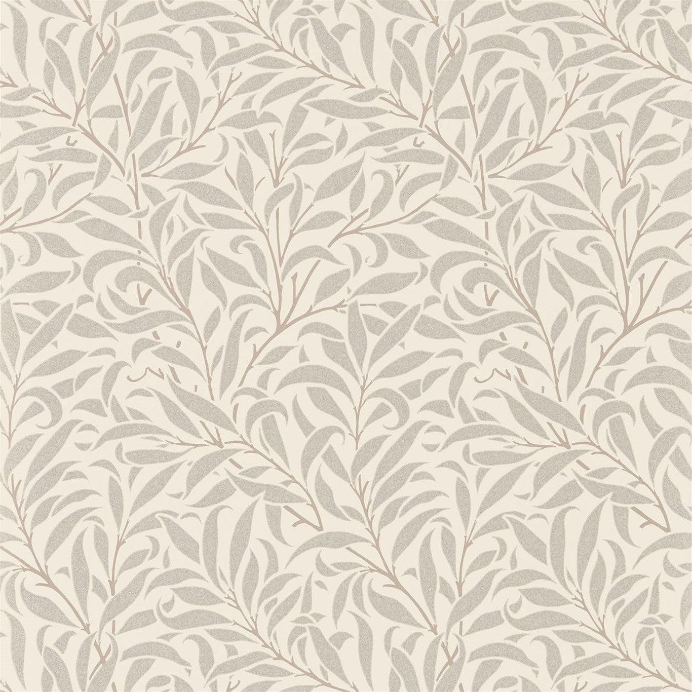 Morris & Co Pure Willow Bough Ecru/Silver 216023 Wallpaper DMPU216023