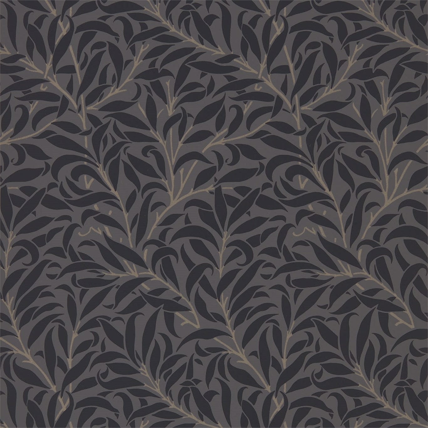 Morris & Co Pure Willow Bough Charcoal/Black 216026 Wallpaper DMPU216026