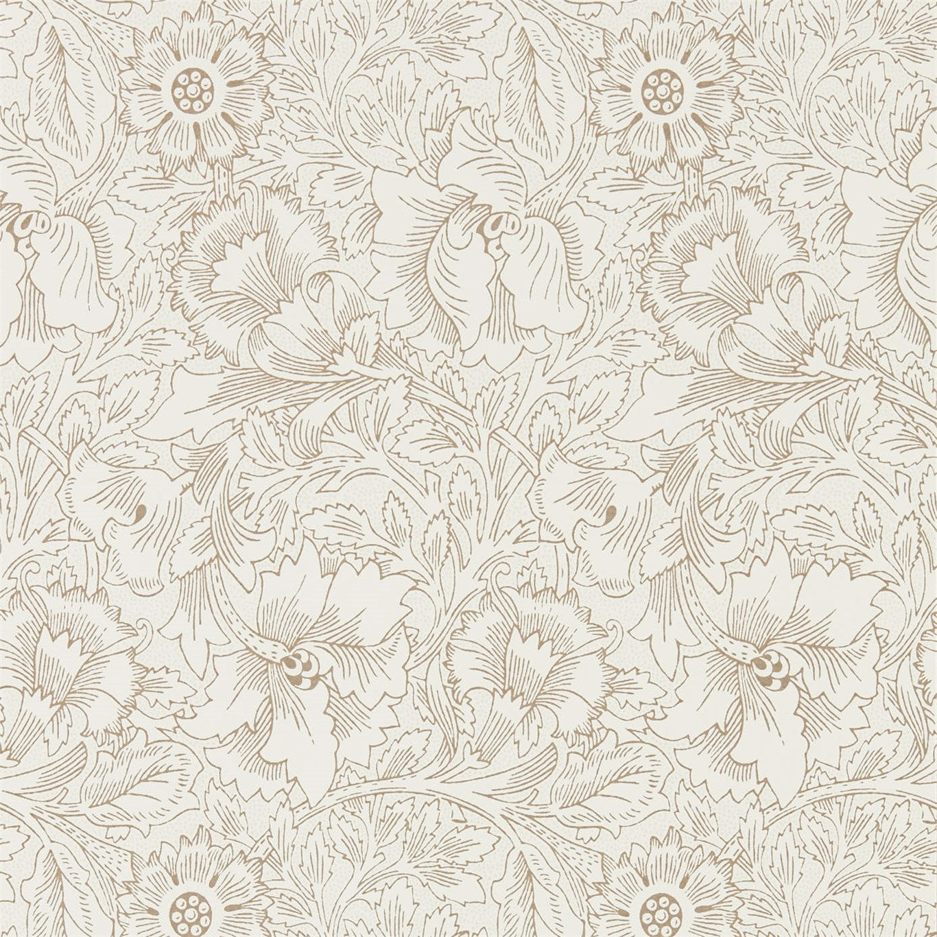 Morris & Co Pure Acorn Cream/Gold 216035 Wallpaper DMPU216035