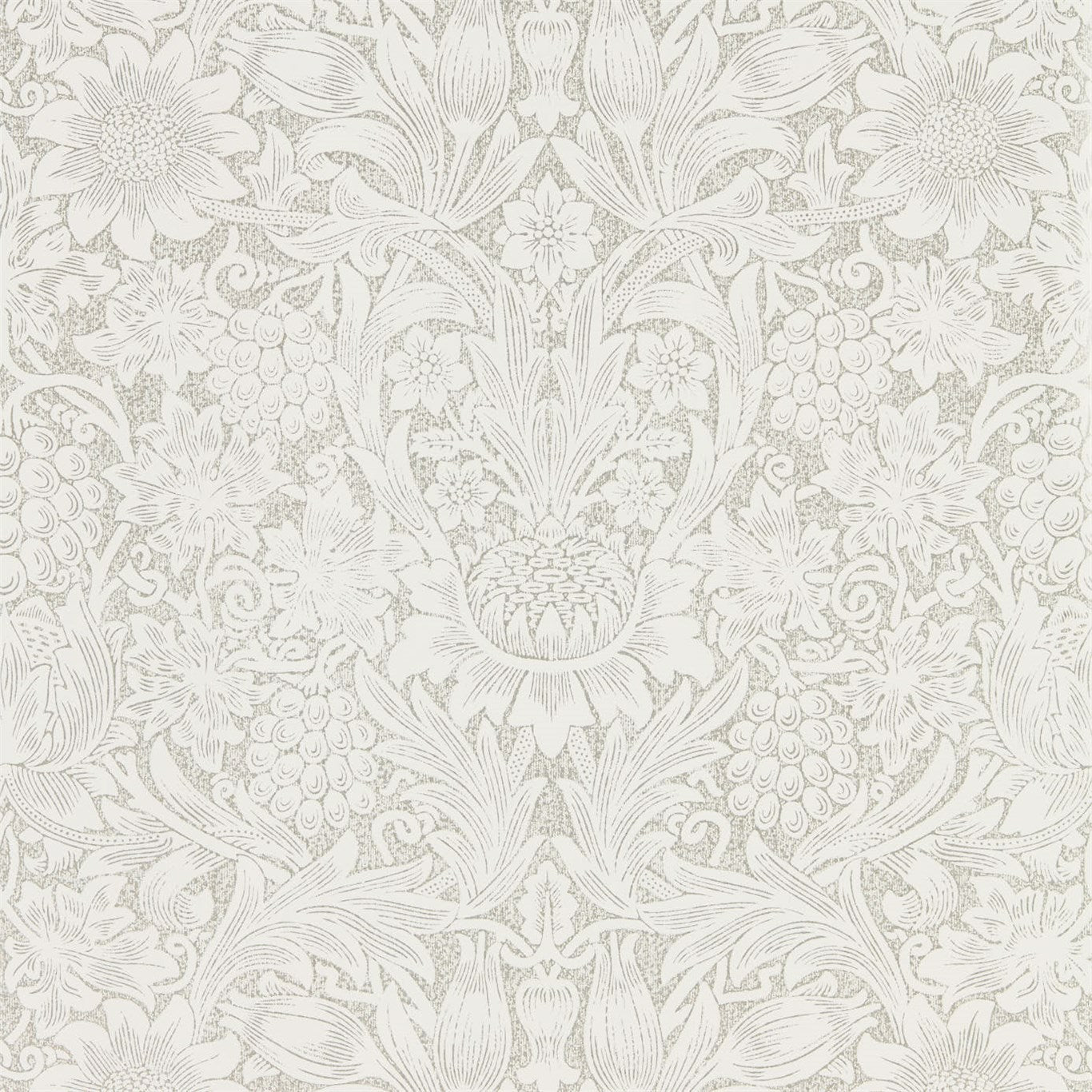 Morris & Co Pure Sunflower Chalk/Silver 216049 Wallpaper DMPU216049