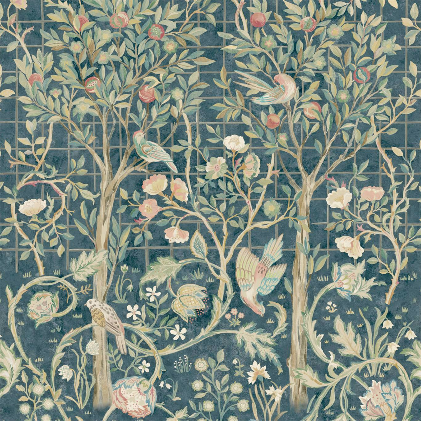 Morris & Co Melsetter Indigo Rose 216706 Wallpaper DMSW216706
