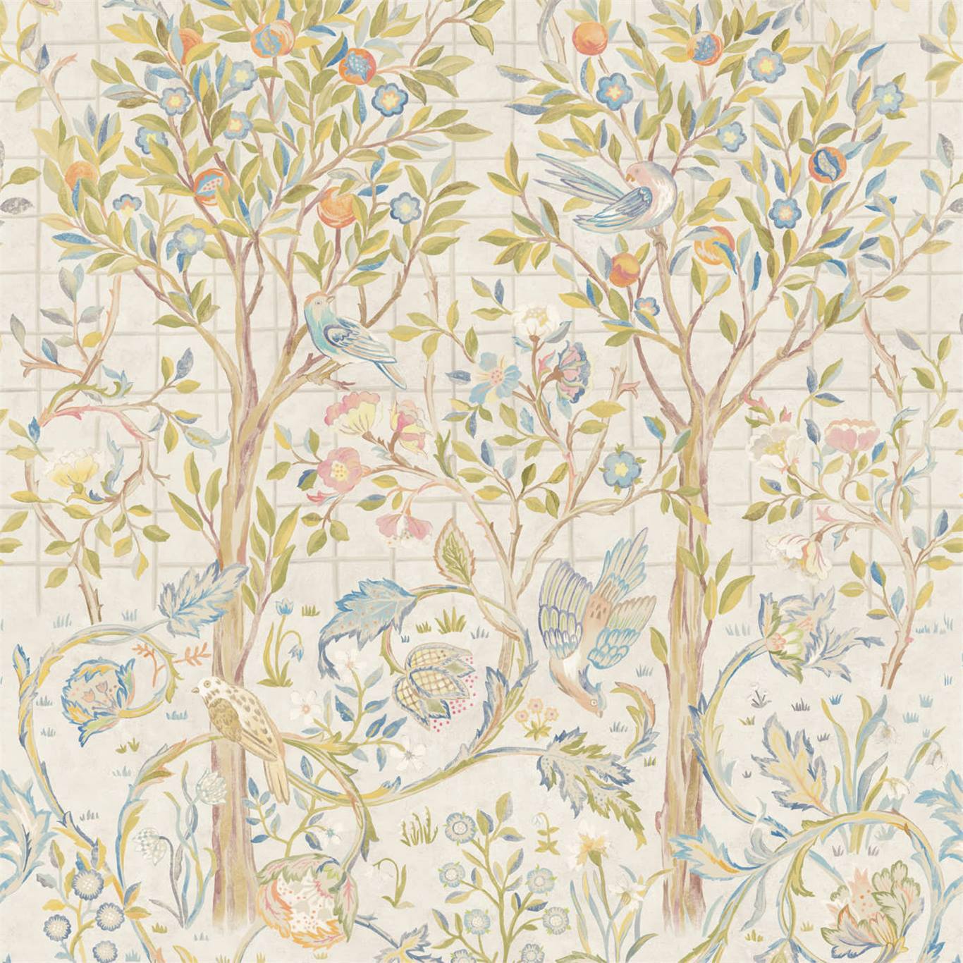 Morris & Co Melsetter Ivory Sage 216707 Wallpaper DMSW216707