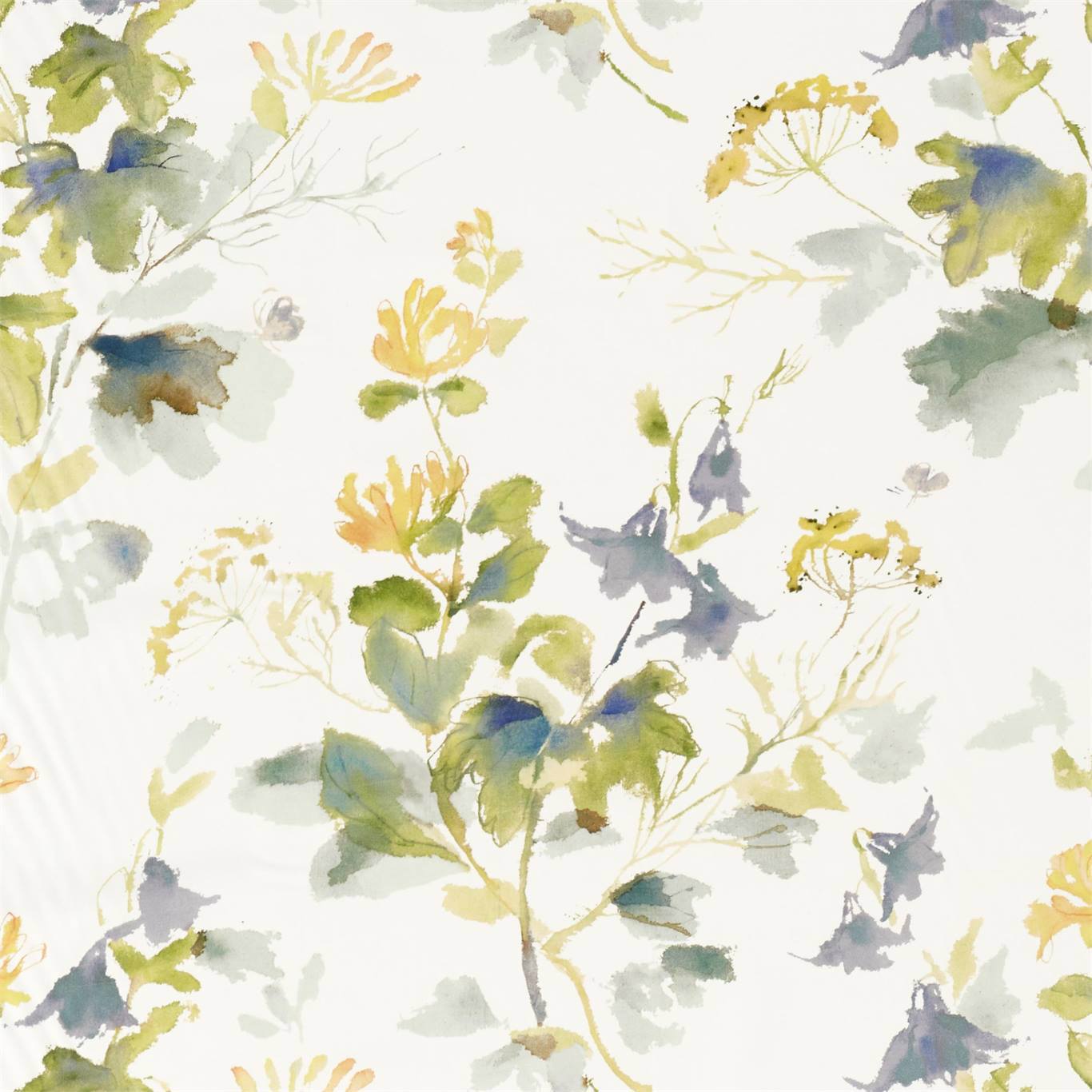 Sanderson Honey Flowers Anise/Slate 226739 Fabric DNTF226739