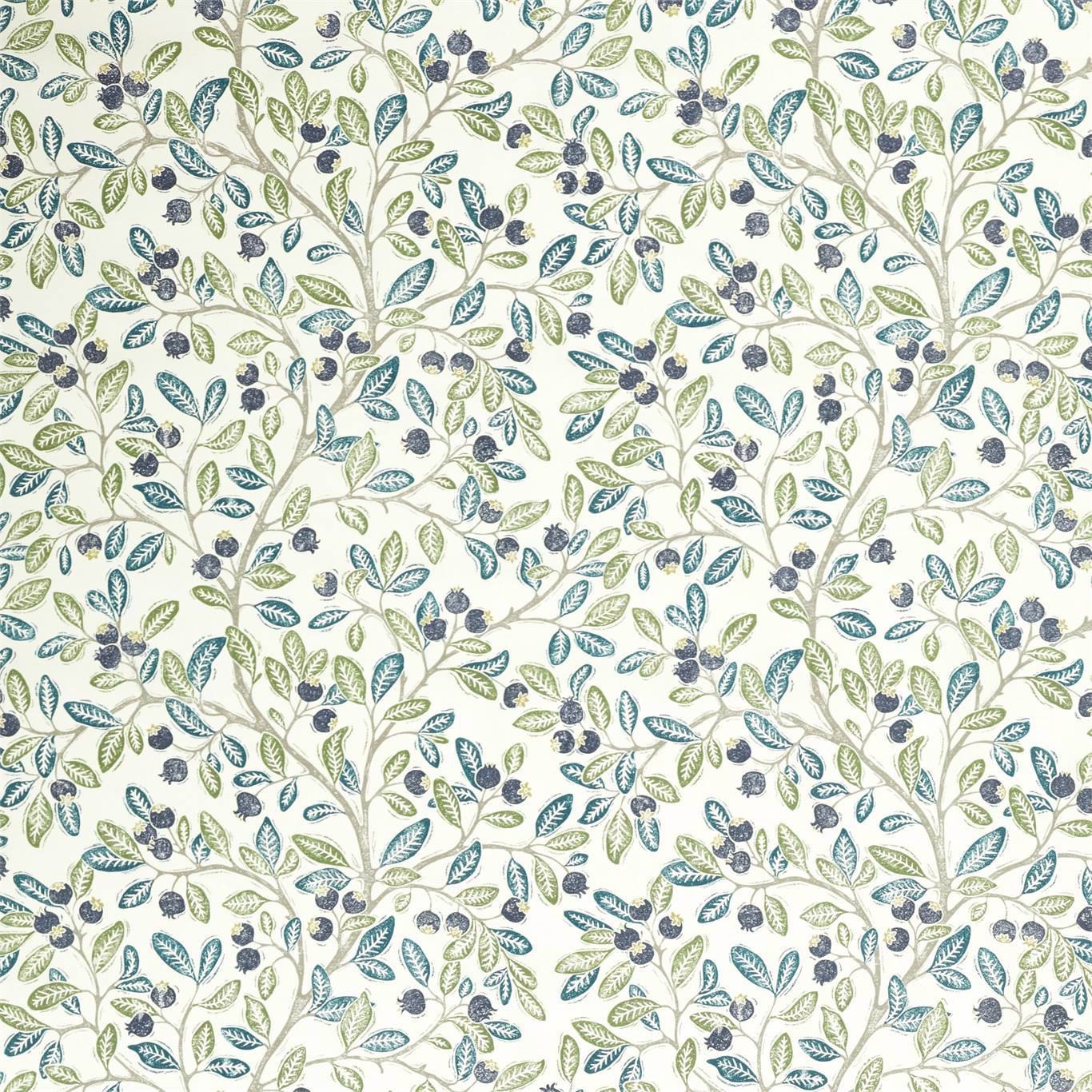 Sanderson Wild Berries Blueberry/Sage 226745 Fabric DNTF226745