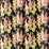 Sanderson Hollyhocks Ebony/ Cerise 226863 Fabric DOSF226863