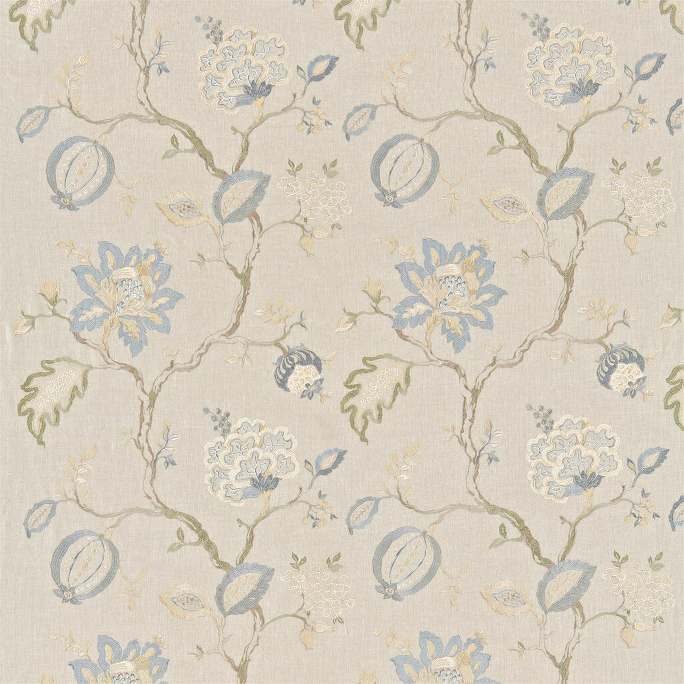 Sanderson Hadham Embridery Cornflower Blue/ Linen 232094 Fabric DRCH232094