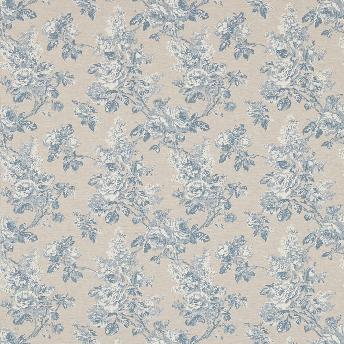Sanderson Sorilla Damask Delft/Linen 234348 Fabric DSOR234348