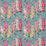 Sanderson Hollyhocks Petrol Blue/Multi 224310 Fabric DVIN224310