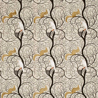 Sanderson Squirrel & Dove Mulberry/ Linen SQ301 Fabric DVIPSQ301