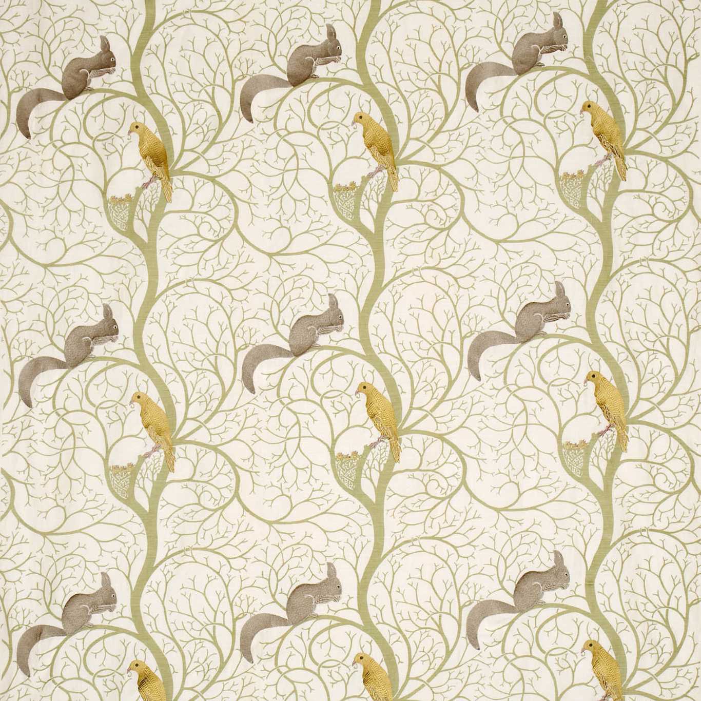 Sanderson Squirrel & Dove Emerald/ Rose SQ303 Fabric DVIPSQ303