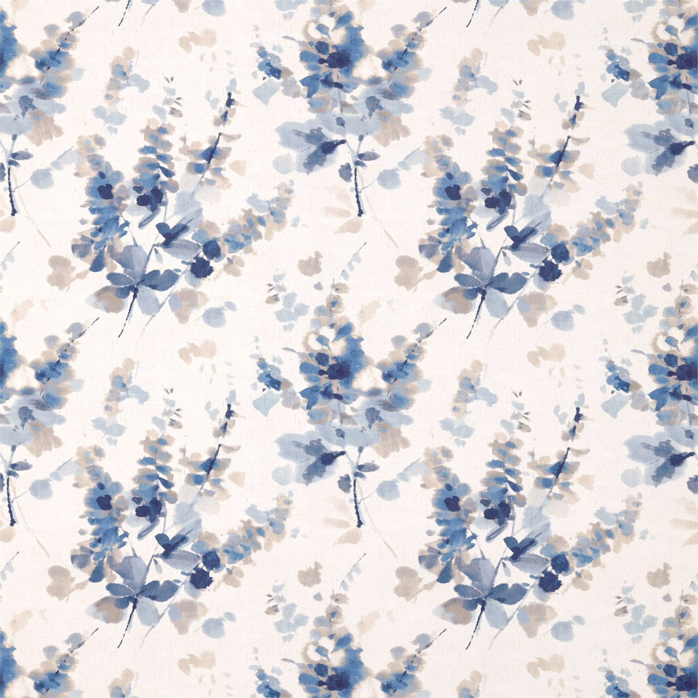 Sanderson Delphiniums Indigo 226288 Fabric DWAP226288