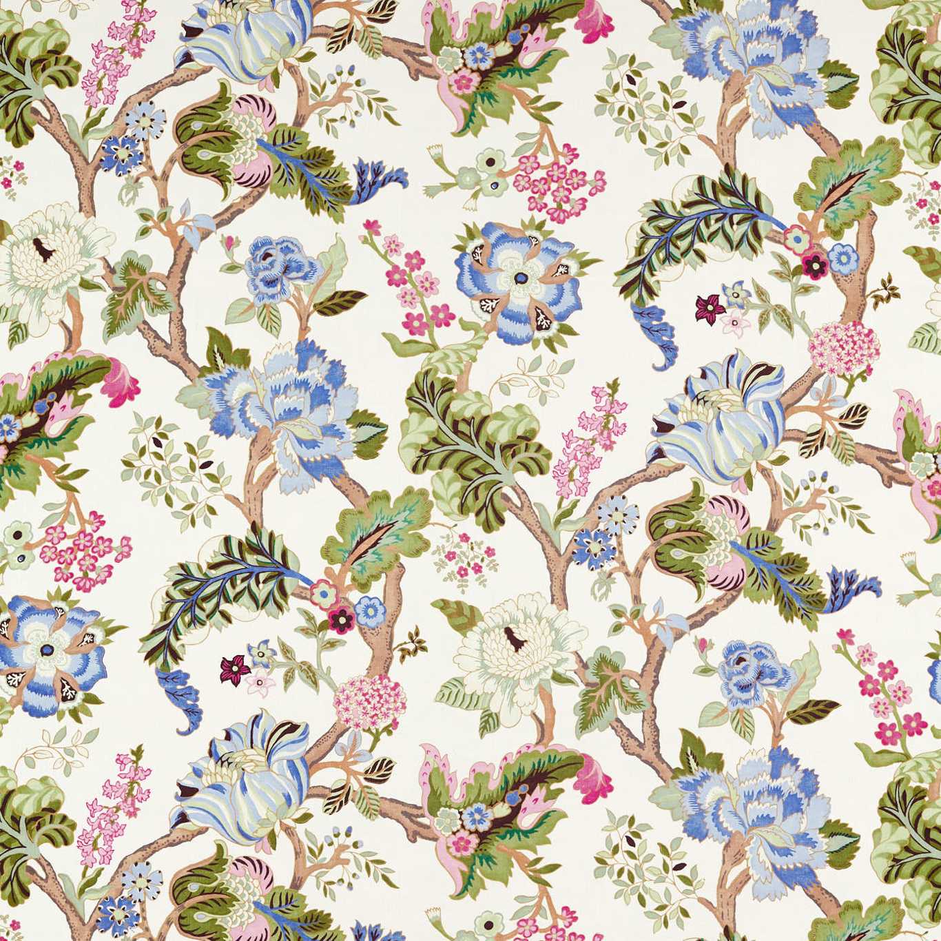 Sanderson Fusang Tree Peacock Blue 226964 Fabric DWAT226964