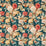 Sanderson Dahlia & Rosehip (Velvet) Teal/Russet 226533 Fabric DYSI226533