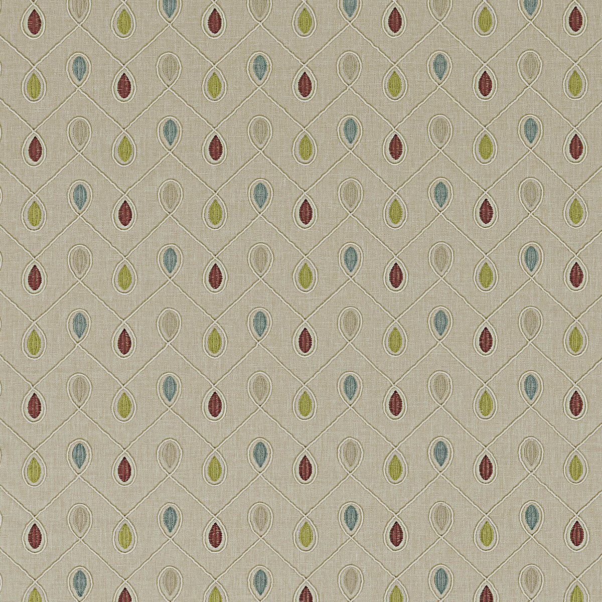 Clarke & Clarke Healey Raspberry/Duckegg Fabric F0936/04.CAC.0