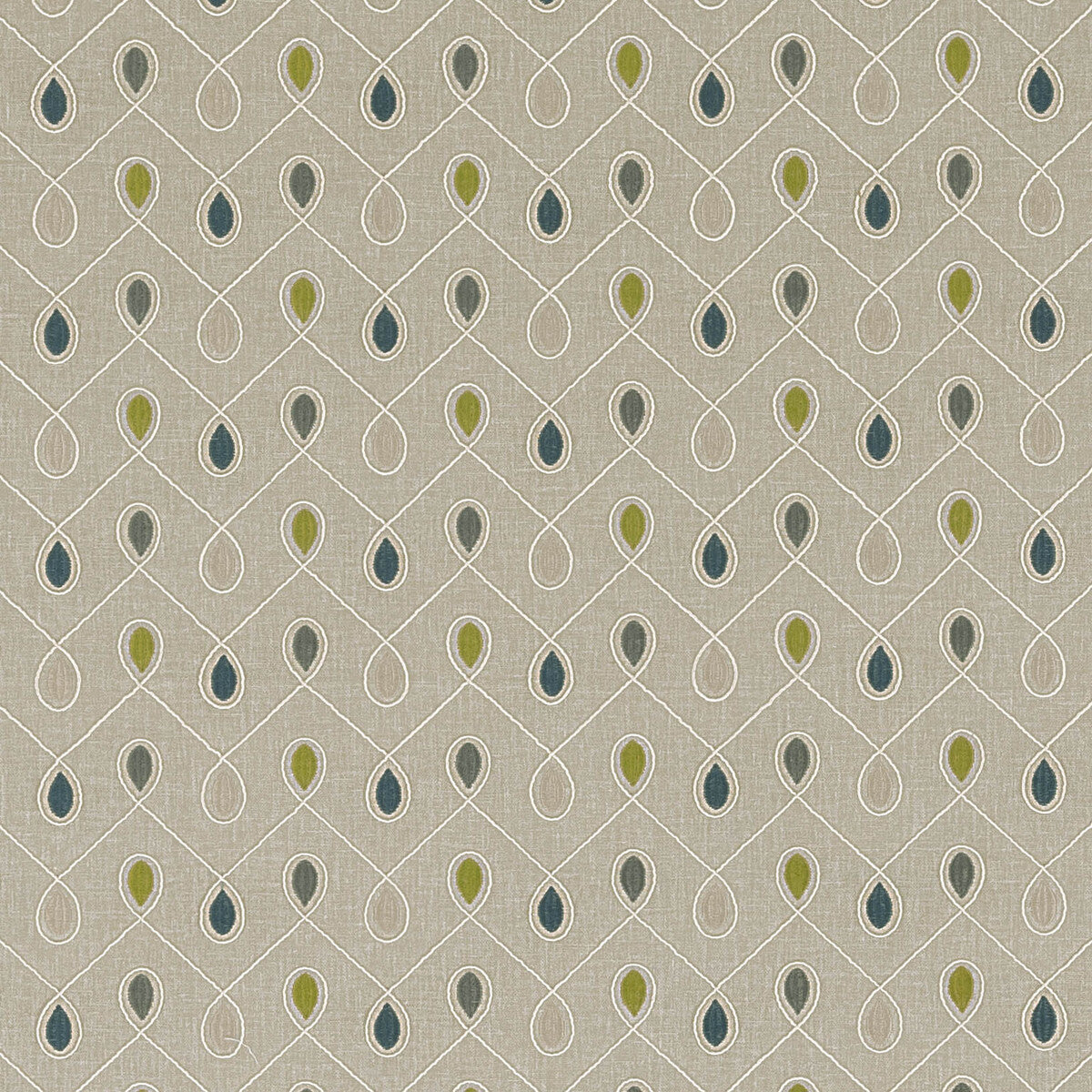 Clarke & Clarke Healey Teal/Acacia Fabric F0936/06.CAC.0