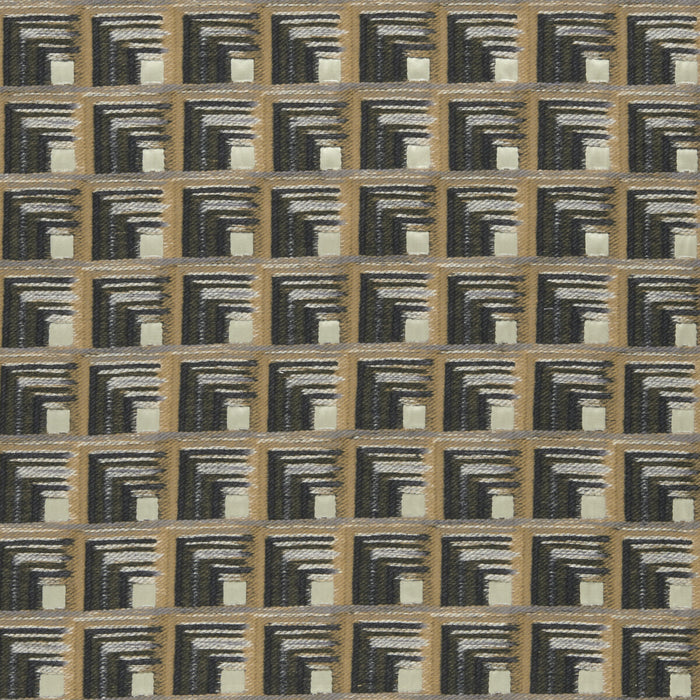 Clarke & Clarke Oni Charcoal/Cinnamon Fabric F0959/01.CAC.0