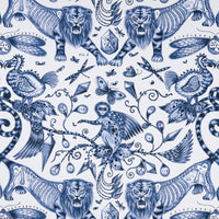 Clarke & Clarke Extinct Blue Fabric F1109/01.CAC.0