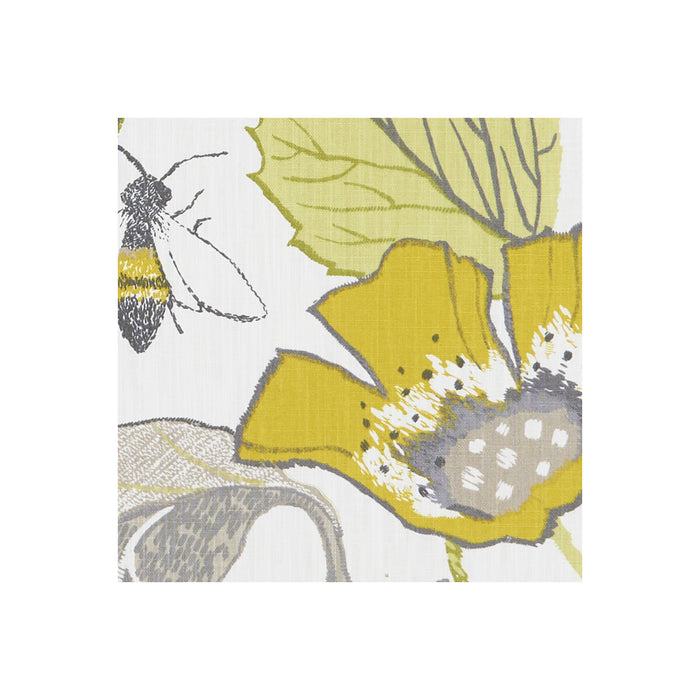 Clarke & Clarke Lotus Chartreuse/Charcoal Fabric F1289/02.CAC.0
