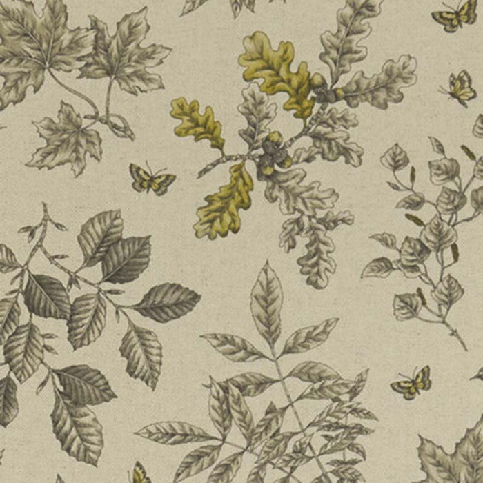 Clarke & Clarke Hortus Charcoal/Ochre Fabric F1329/02.CAC.0