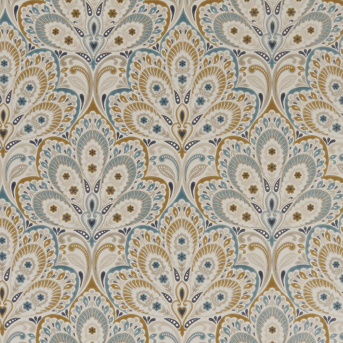 Clarke & Clarke Persia Teal/Spice Fabric F1332/05.CAC.0