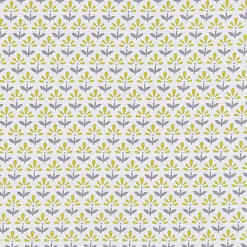 Clarke & Clarke Fleur Chartreuse/Charcoal Fabric F1373/03.CAC.0