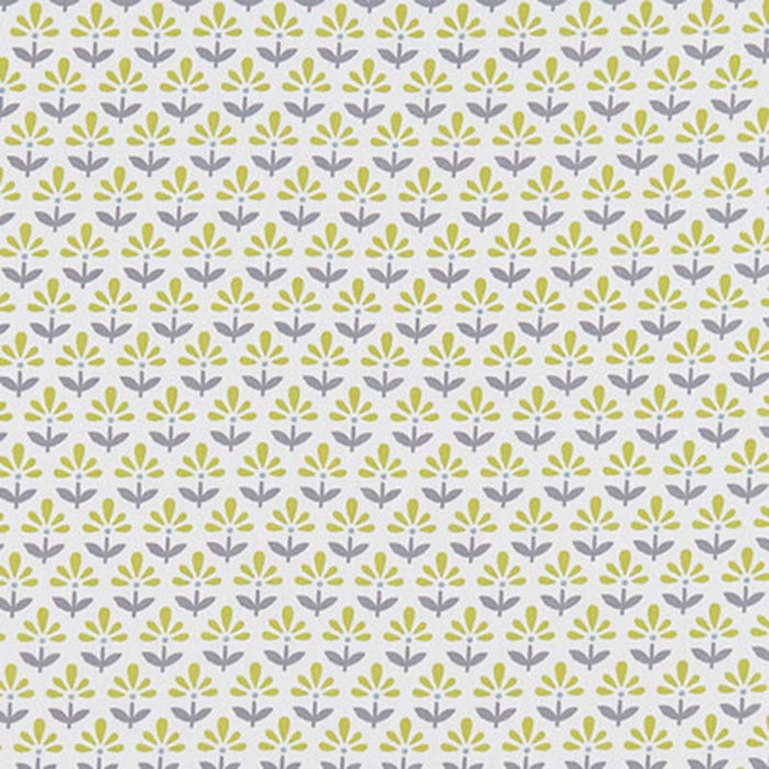 Clarke & Clarke Fleur Chartreuse/Charcoal Fabric F1373/03.CAC.0