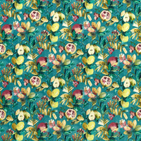 Clarke & Clarke Fruta Teal Velvet Fabric F1515/04.CAC.0
