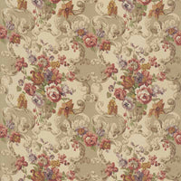 Mulberry Home Floral Rococo Red/Plum Fabric FD2011.V54.0